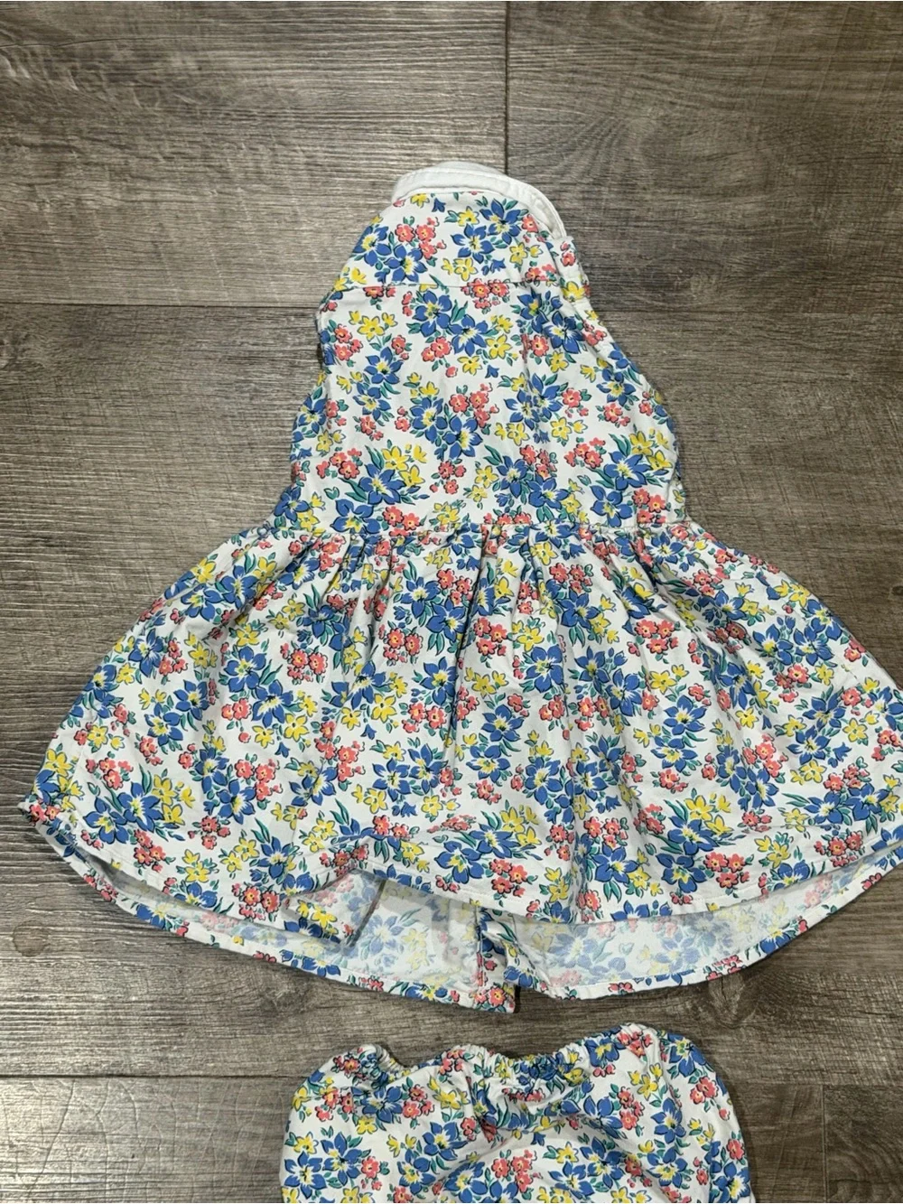 Ralph Lauren Baby Girl Collared Floral Dress Two Piece Set Size 6 Months.
